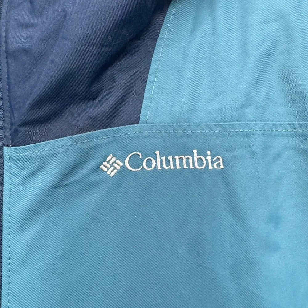 Columbia Omni-Heat Omni-Tech Hooded Jacket Boys XL Blue Waterproof Outdoor